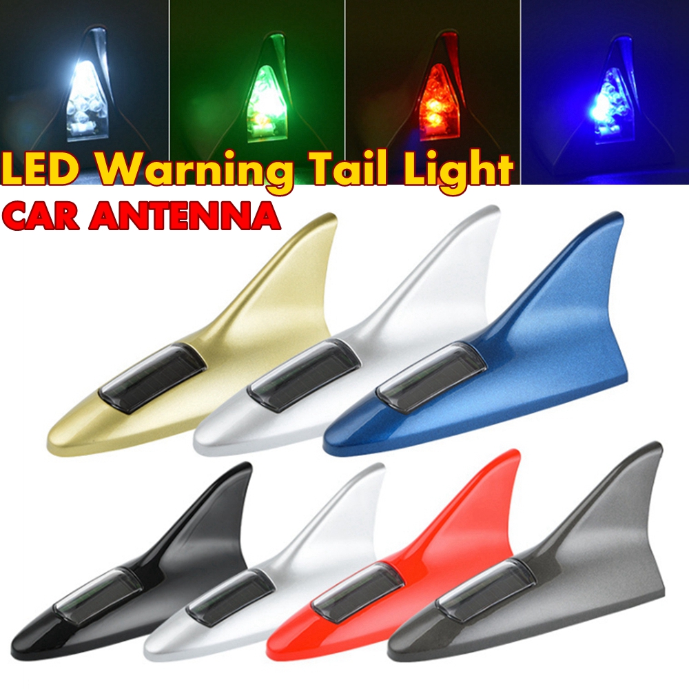 Universal-8LED-11Modes-Solar-Power-Car-Roof-Antenna-Lamp-With-Flashing-Warning-Light-12V-BlackWhiteR-1674943