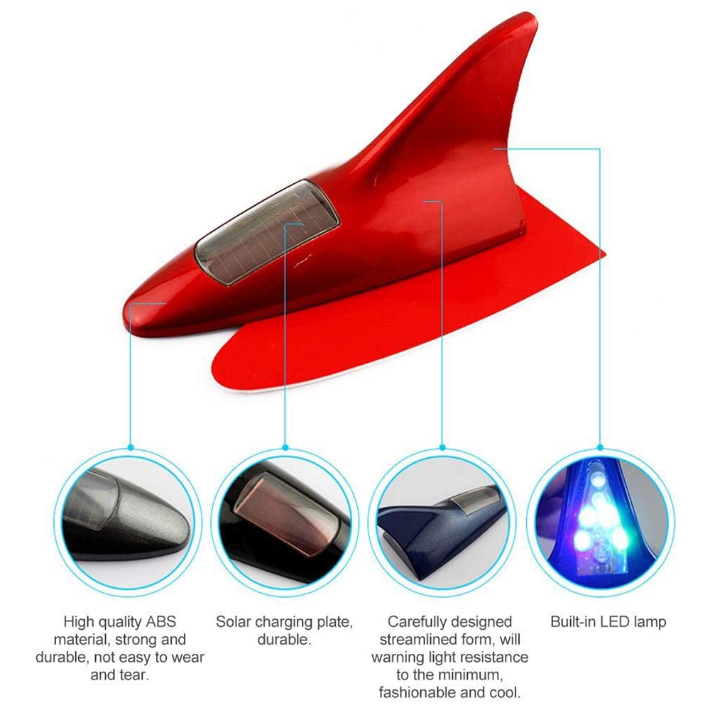 Universal-8LED-11Modes-Solar-Power-Car-Roof-Antenna-Lamp-With-Flashing-Warning-Light-12V-BlackWhiteR-1674943