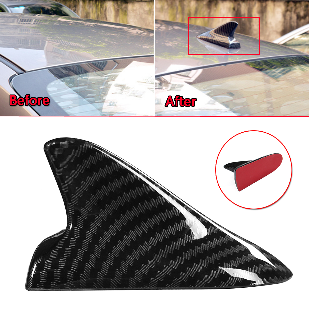 Universal-Carbon-Fiber-Style-Car-Shark-Fin-Antenna-Radio-FM-Decorate-Aerial-1337475