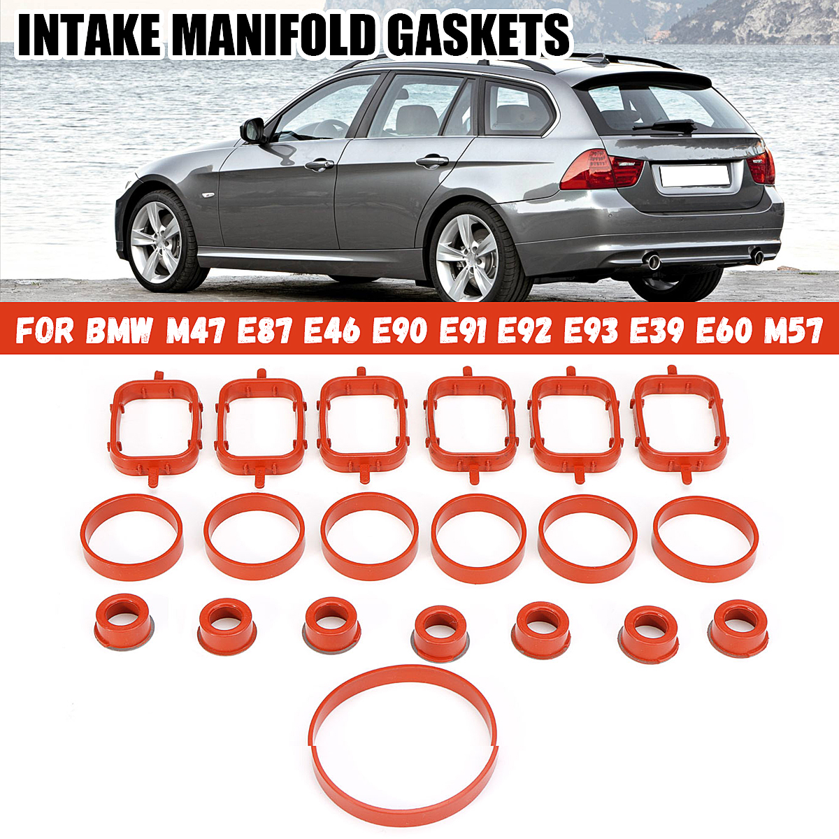 20PCS-Intake-Inlet-Manifold-Seal-Gasket-For-BMW-E87-E46-E90-E91-E92-E93-E39-E60-M57-1598158