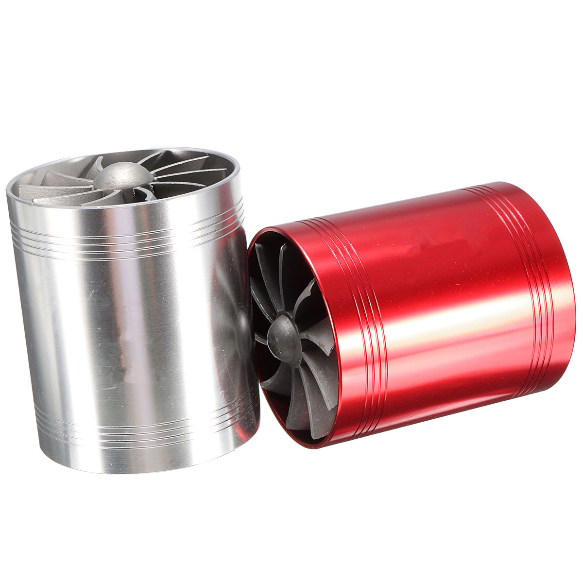 Universal Car Turbo Supercharger Air Intake Dual Fan Turbonator Gas Fuel Saver