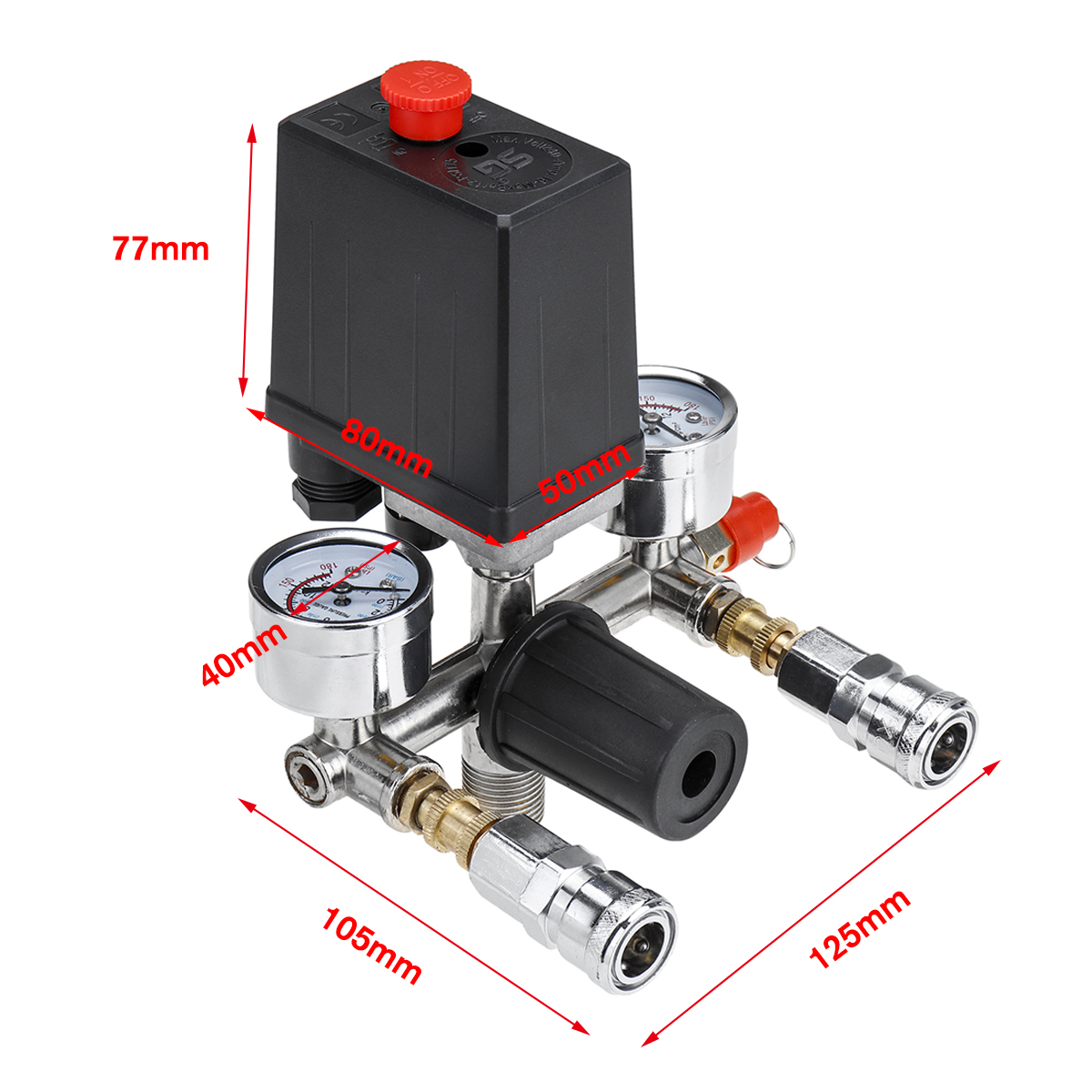 220V-Air-Compressor-Pressure-Switch-Control-Valve-Manifold-Regulator-Gauges-1694809