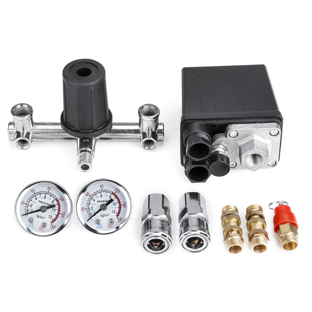 220V-Air-Compressor-Pressure-Switch-Control-Valve-Manifold-Regulator-Gauges-1694809
