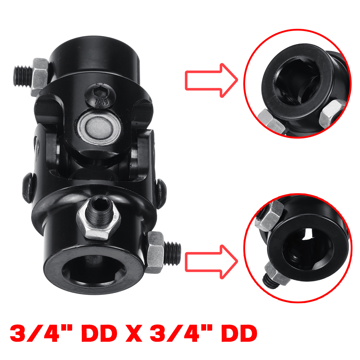 34-DD-X-34-DD-Black-Powder-Coated-Universal-Steering-Shaft-U-Joint-Coupler-1812592