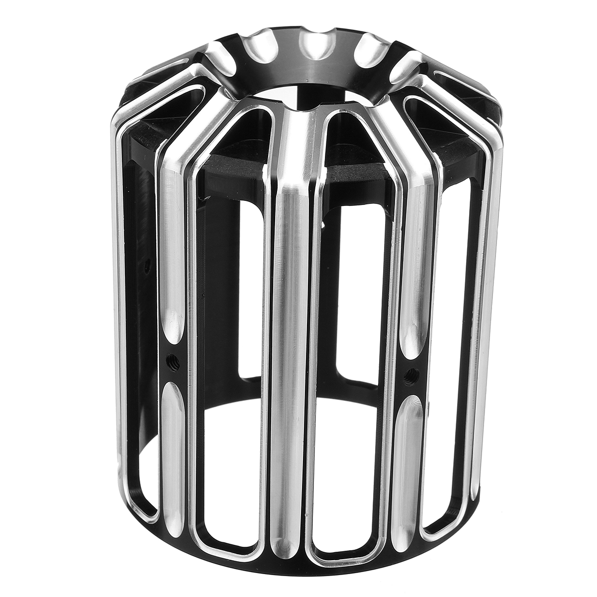 CNC-Aluminum-Oil-Fuel-Filter-Cover-Cap-Trim-10-Gauge-For-Harley-Twin-Cam-Models-Black-1410166