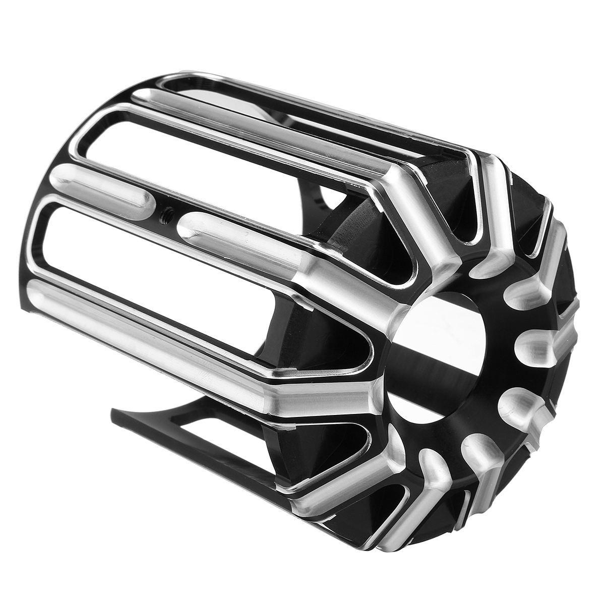 CNC-Aluminum-Oil-Fuel-Filter-Cover-Cap-Trim-10-Gauge-For-Harley-Twin-Cam-Models-Black-1410166