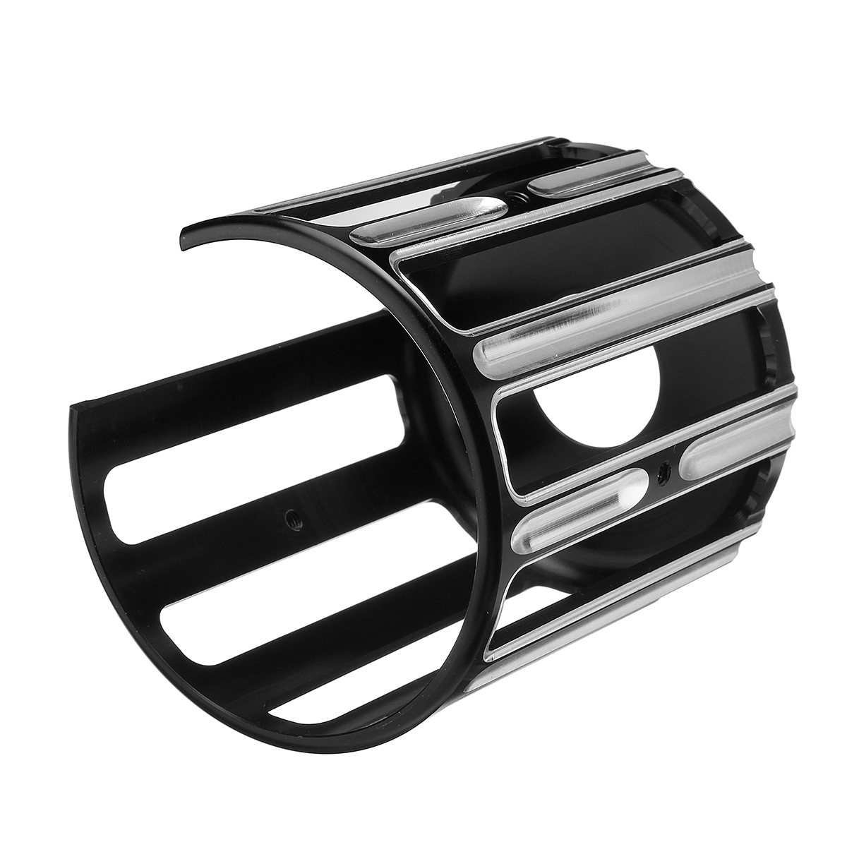 CNC-Aluminum-Oil-Fuel-Filter-Cover-Cap-Trim-10-Gauge-For-Harley-Twin-Cam-Models-Black-1410166