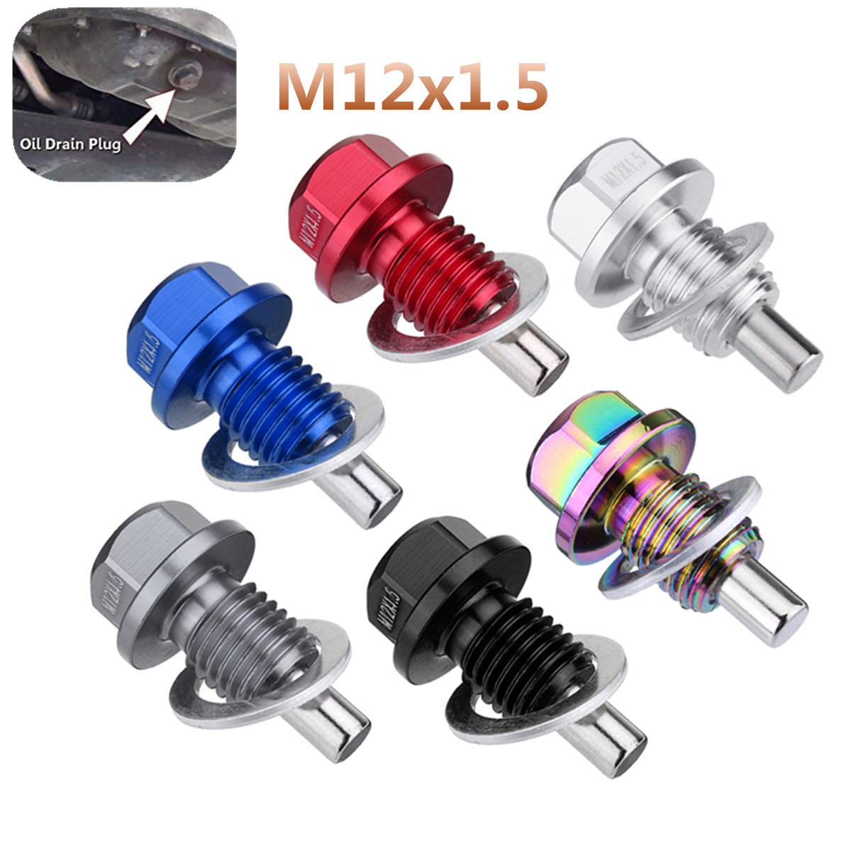 M12x15mm-Magnetic-Engine-Oil-Pan-Drain-Sump-Filter-Adsorb-Plug-Bolt-Screw-Black-1269624