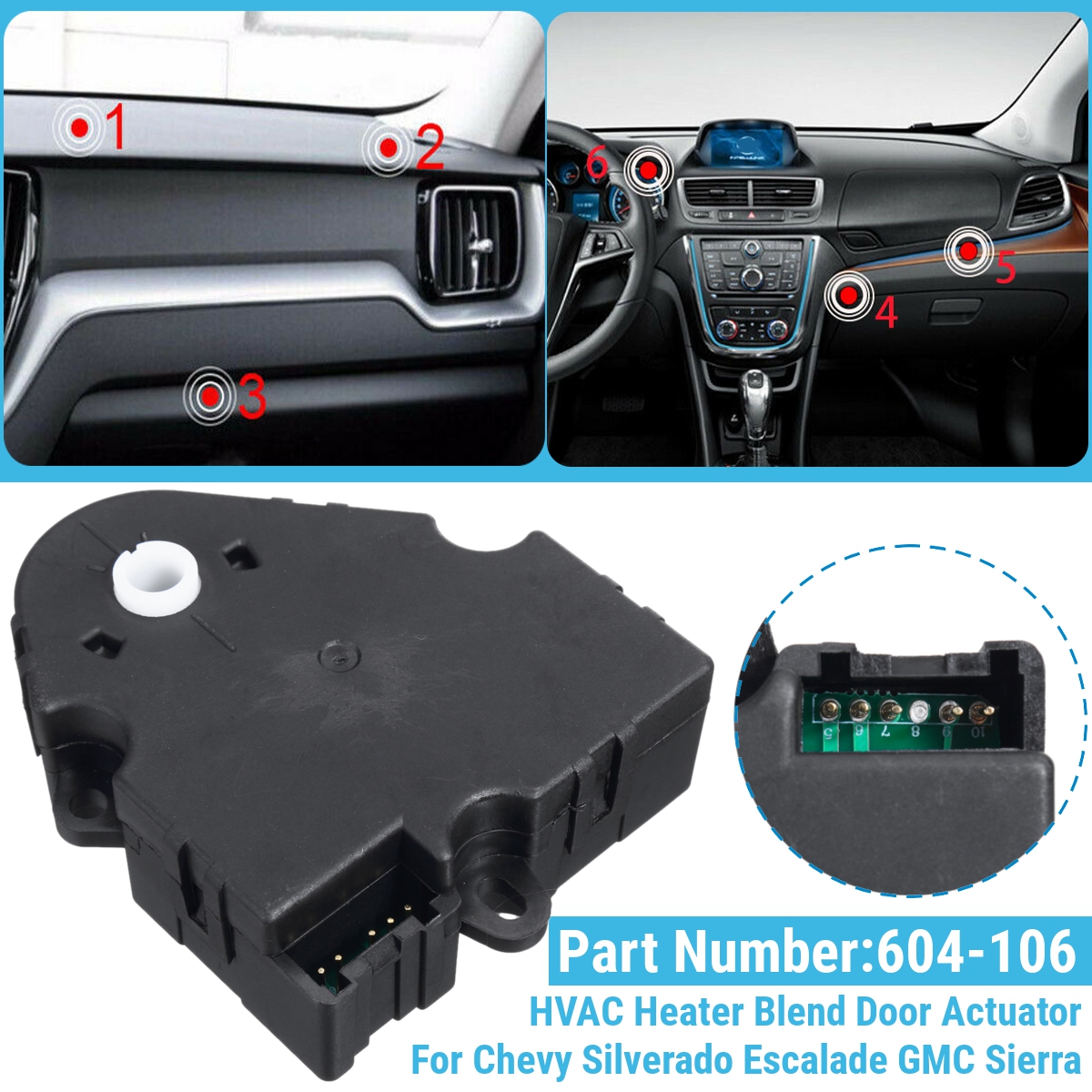 5Pin Heater Air Blend Door Actuator For Chevy Silverado GMC Sierra