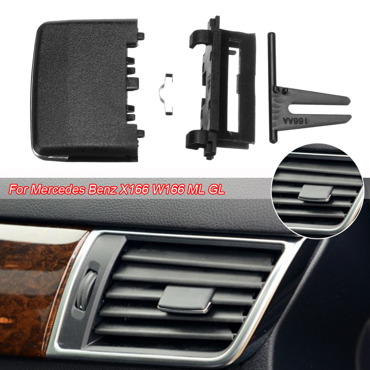 Black-AC-Air-Vent-Outlet-Tab-Clip-Repair-kit-for-Mercedes-Benz-W166-X166-ML-GL-1580137