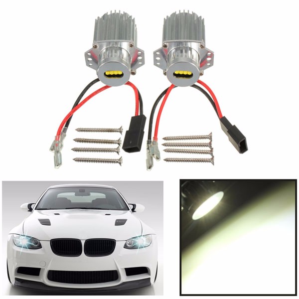 12V-80W-LED-Light-Angel-Eyes-Rings-Halo-Marker-Kits-For-BMW-E90-E91-1002589