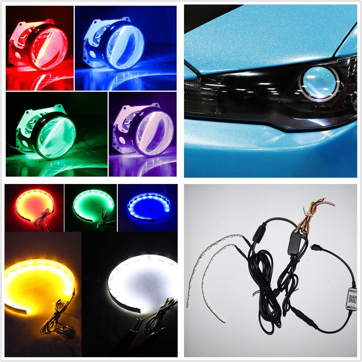 12V-Car-RGB-LED-bluetooth-Angel-Demon-Eyes-Headlight-Halo-Ring-for-30quot25quot-1277348
