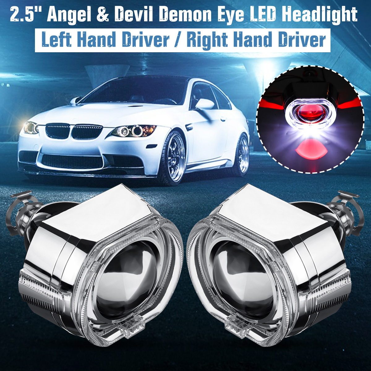 25-Inch-Angel--Devil-Demon-Eye-LED-Headlights-HID-Bi-Xenon-Projector-Lens-Kit-H1-LHDRHD-1611267