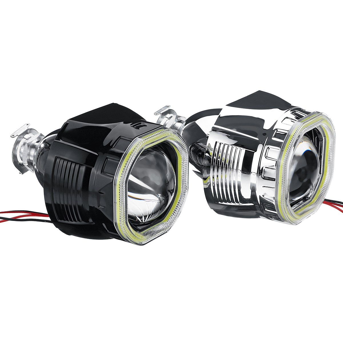 25-Incn-Car-COB-LED-Angel-Eyes-Halo-Headlight-Day-Running-Lights-DRL-HID-Xenon-Projector-Lens-Kit-Sq-1593626