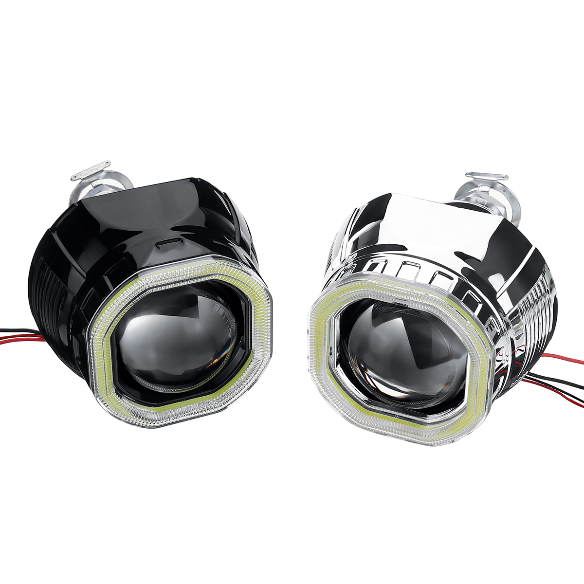 25-Incn-Car-COB-LED-Angel-Eyes-Halo-Headlight-Day-Running-Lights-DRL-HID-Xenon-Projector-Lens-Kit-Sq-1593626