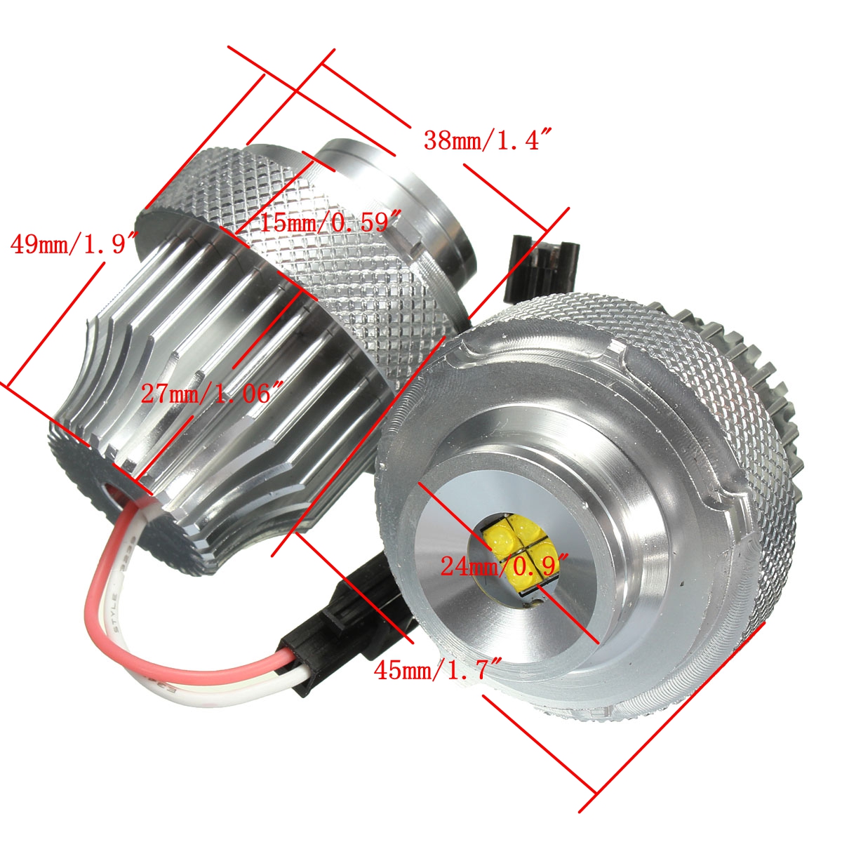 2PCS-20W-LED-Angel-Eyes-Lights-Halo-Ring-Bulb-45cm-White-for-BMW-E60-528i-535i-LCI-1010563