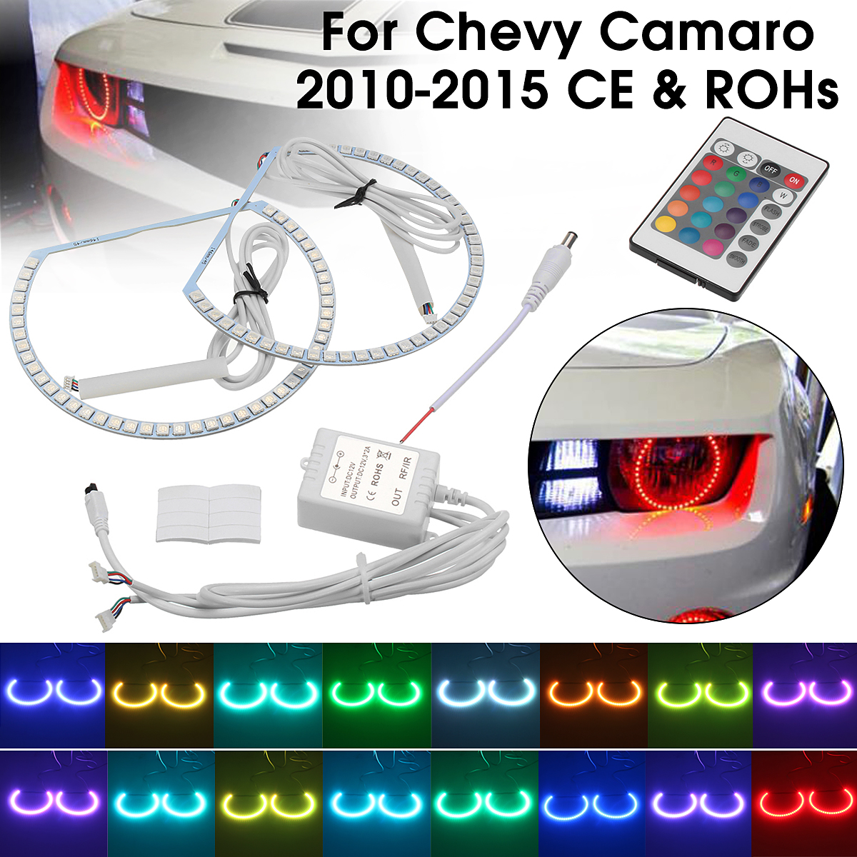 2PCS-5050-Multi-Color-LED-Angel-Eyes-Lights-Halo-Rings-Warning-Lamp-for-Chevy-Camaro-2010-2015-1308572