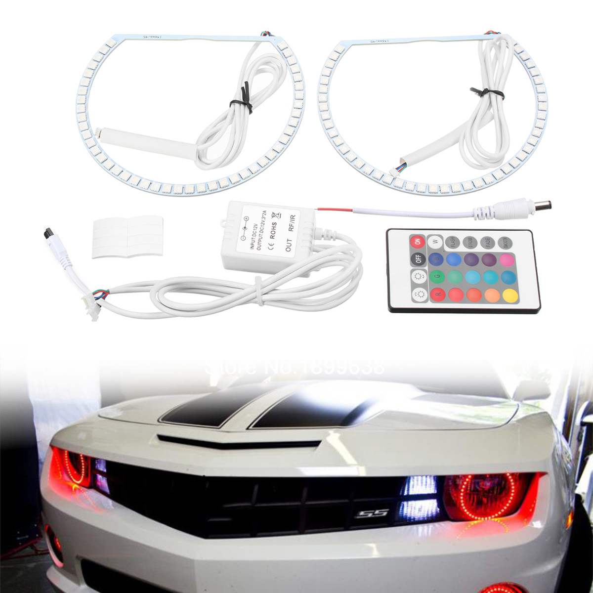 2PCS-5050-Multi-Color-LED-Angel-Eyes-Lights-Halo-Rings-Warning-Lamp-for-Chevy-Camaro-2010-2015-1308572