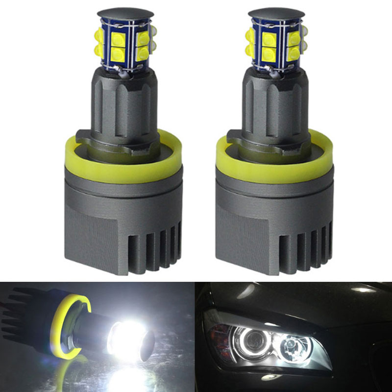 2Pcs-Car-LED-Angel-Eyes-Lights-H8-Headlights-1600LM-6500K-With-Connector-For-BMW-1662937
