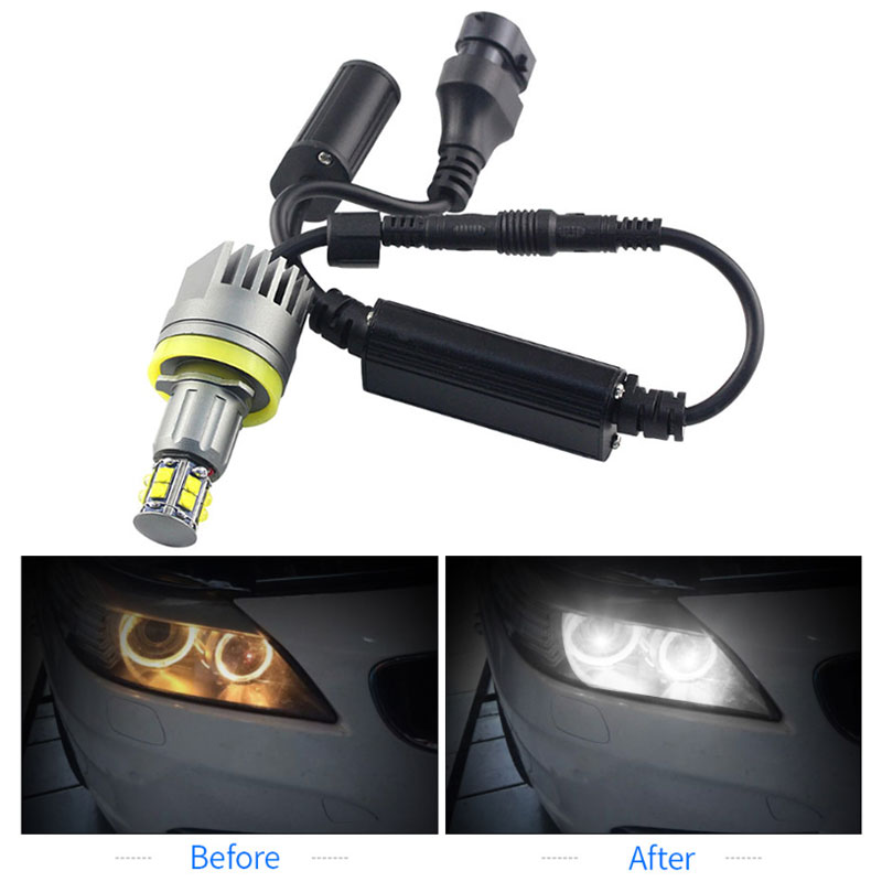 2Pcs-Car-LED-Angel-Eyes-Lights-H8-Headlights-1600LM-6500K-With-Connector-For-BMW-1662937