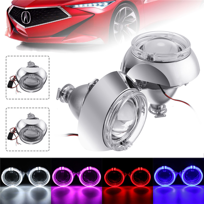 2Pcs-Mini-Car-LED-Projector-Headlights-Halo-Ring-Angel-Eye-Lights-RHD-Bi-Xenon-HID-Lamps-3000LM-3-In-1681178