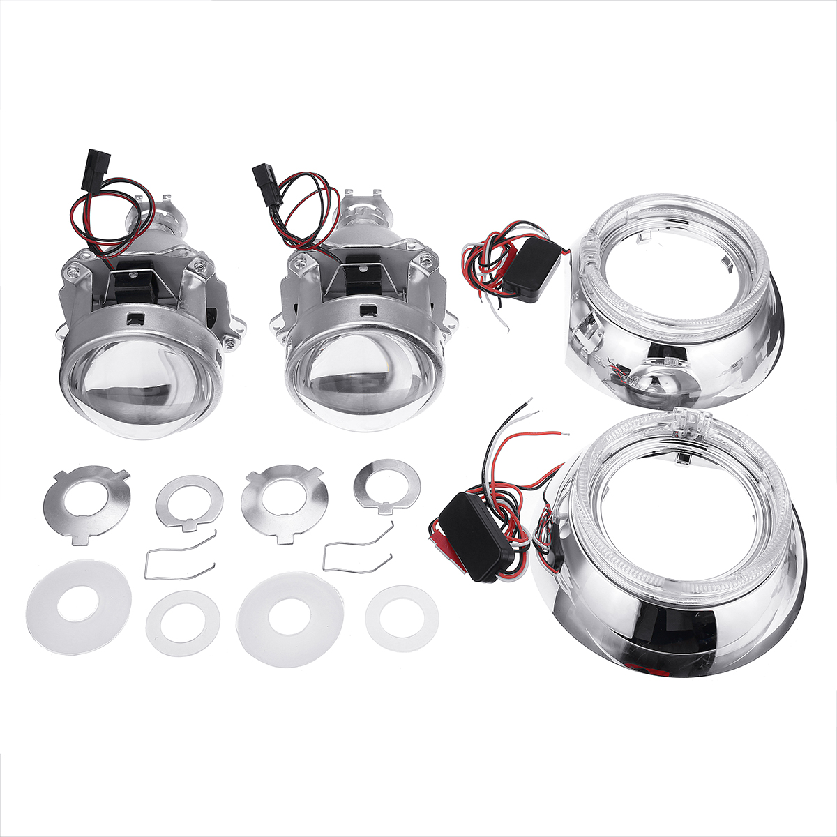 2Pcs-Mini-Car-LED-Projector-Headlights-Halo-Ring-Angel-Eye-Lights-RHD-Bi-Xenon-HID-Lamps-3000LM-3-In-1681178