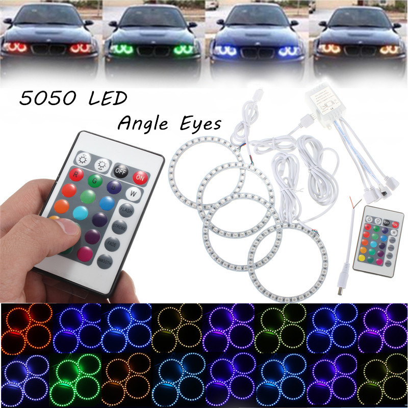 4PCS-RGB-100MM-Multi-Color-5050-Flash-LED-SMD-12V-Angel-Eyes--Remote-Control-1030732