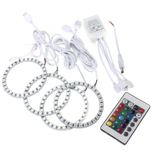 4PCS-RGB-90MM-Multi-Color-5050-Flash-LED-SMD-12V-Angel-Eyes-and-Remote-Control-1031049
