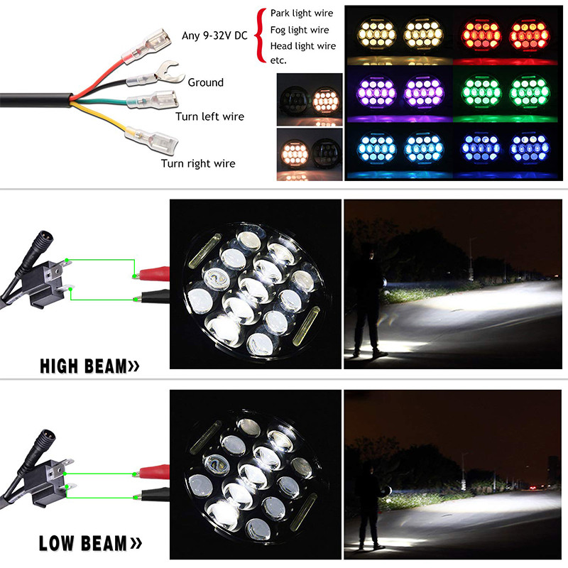 7-Inch-Car-Halo-RGB-LED-Headlights-Angel-Eyes-Lights-bluetooth-Support-APP-Control-Waterproof-High-L-1624782