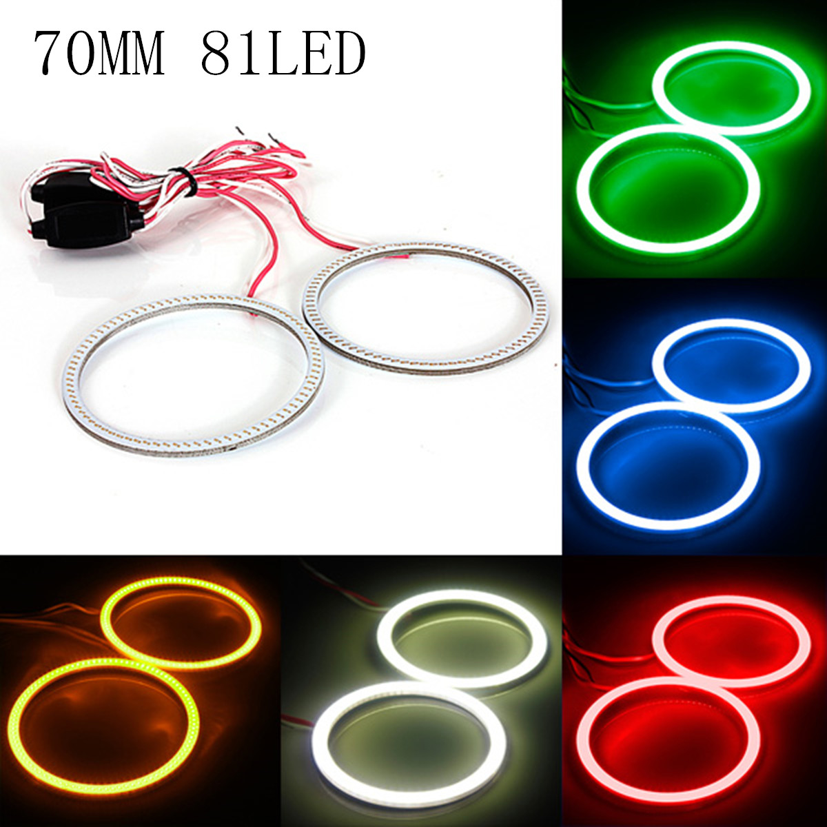 70MM-COB-LED-Angel-Eyes-Lights-Halo-Ring-Lamp-12V-24V-300LM-for-BMW-935755