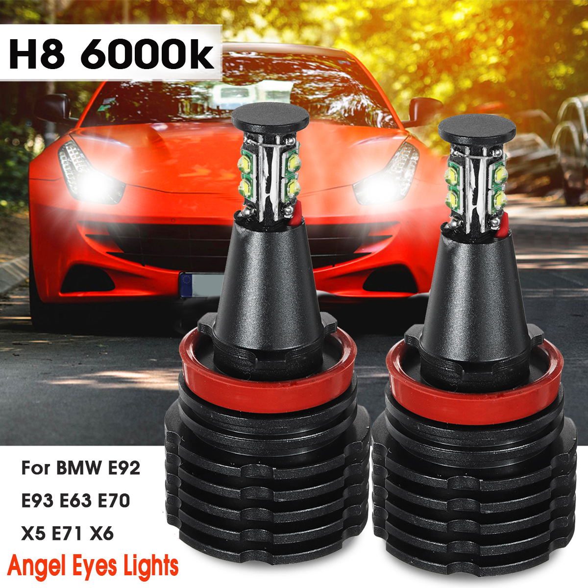 80W-H8-LED-Angel-Eyes-Lights-Halo-Fog-Bulbs-CANBUS-Error-Free-White-for-BMW-E92-E93-E63-E70-X5-1017871