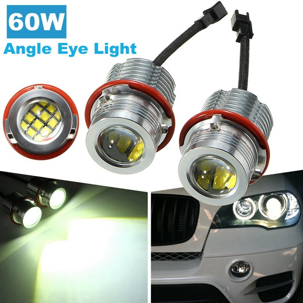 Pair-60W-Angel-Eyes-Halo-Ring-Maker-Light--Error-Free-For-BMW-E39-E60-E63-E53-1101245