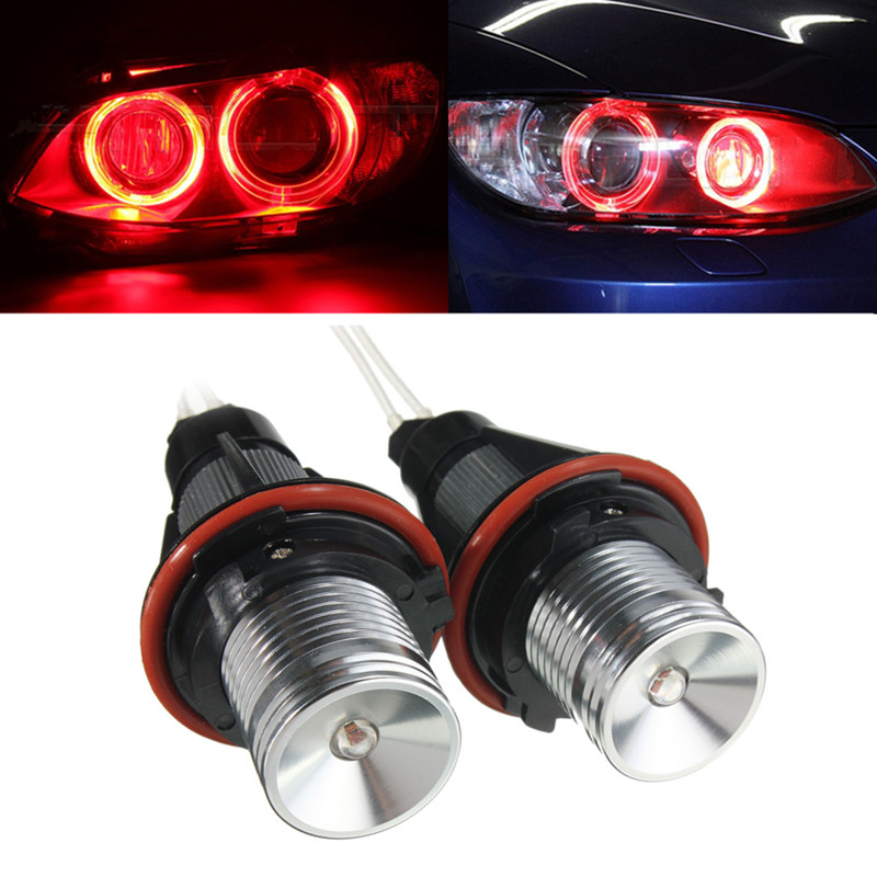 Pair-Red-Angel-Eyes-LED-Lights-Ring-Marker-Xenon-HID-for-BMW-E39-E60-E53-E65-1047222