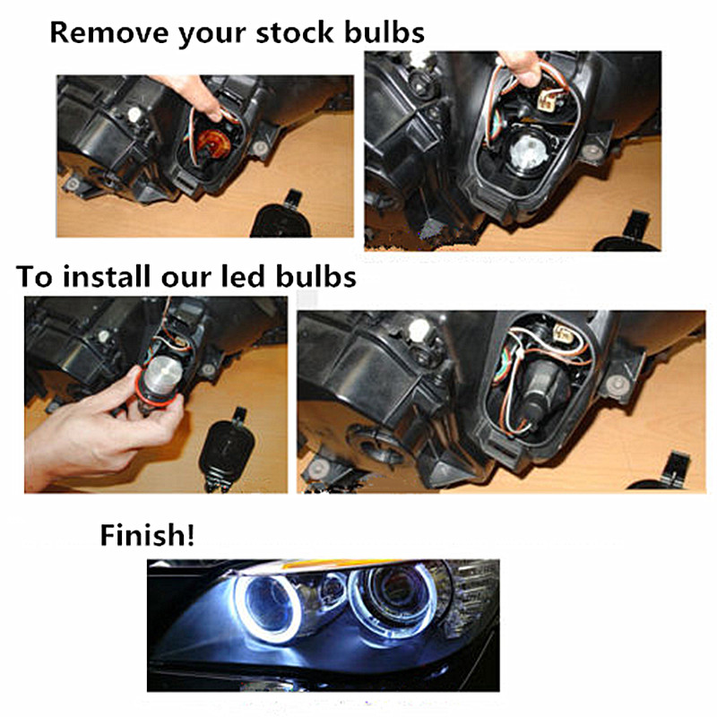 Pair-Red-Angel-Eyes-LED-Lights-Ring-Marker-Xenon-HID-for-BMW-E39-E60-E53-E65-1047222