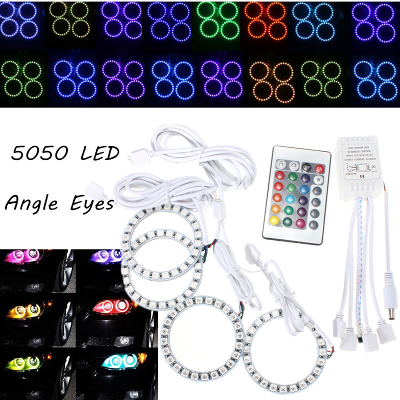 RGB-70MM-Multi-Color-5050-Flash-LED-SMD-12V-Angel-Eyes--Remote-Control-1030733