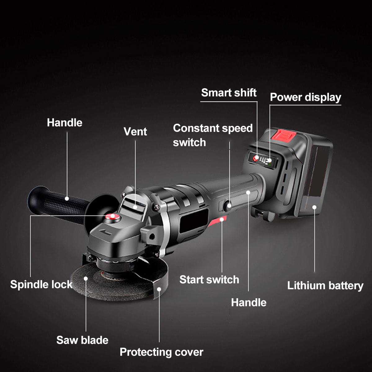 Multi-functional-18V-100mm-Brushless-Angle-Grinder-Cordless-3-Gear-Speed-Grinding-Machine-For-Millin-1688358