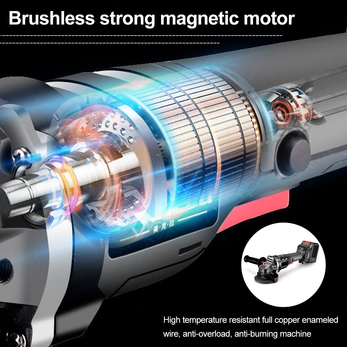 Multi-functional-18V-100mm-Brushless-Angle-Grinder-Cordless-3-Gear-Speed-Grinding-Machine-For-Millin-1688358