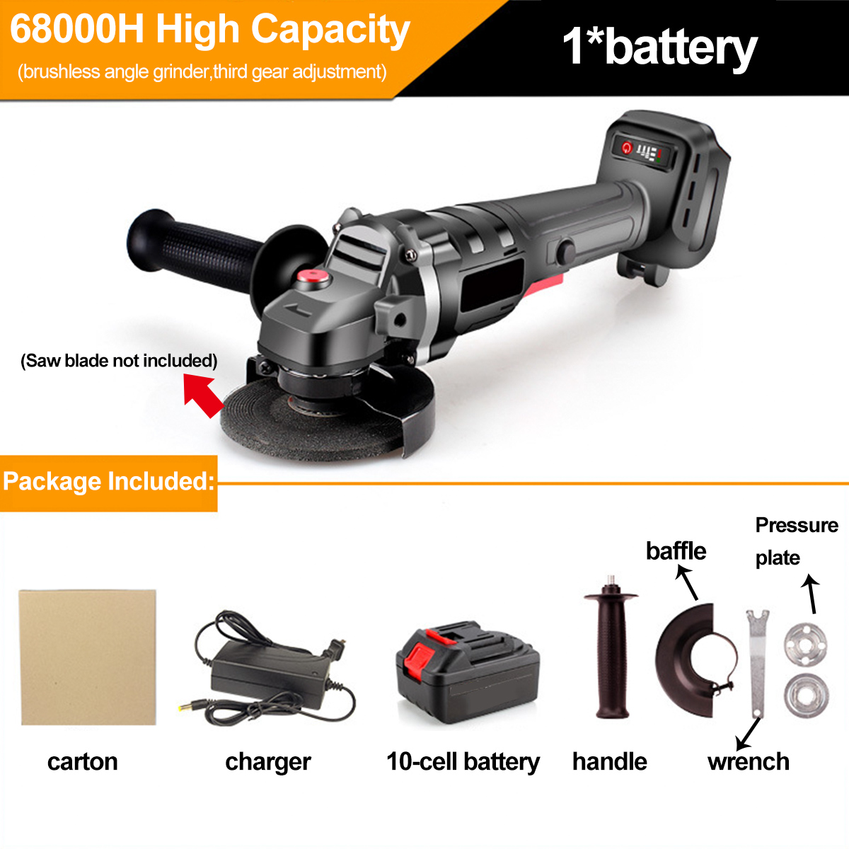 Multi-functional-18V-100mm-Brushless-Angle-Grinder-Cordless-3-Gear-Speed-Grinding-Machine-For-Millin-1688358