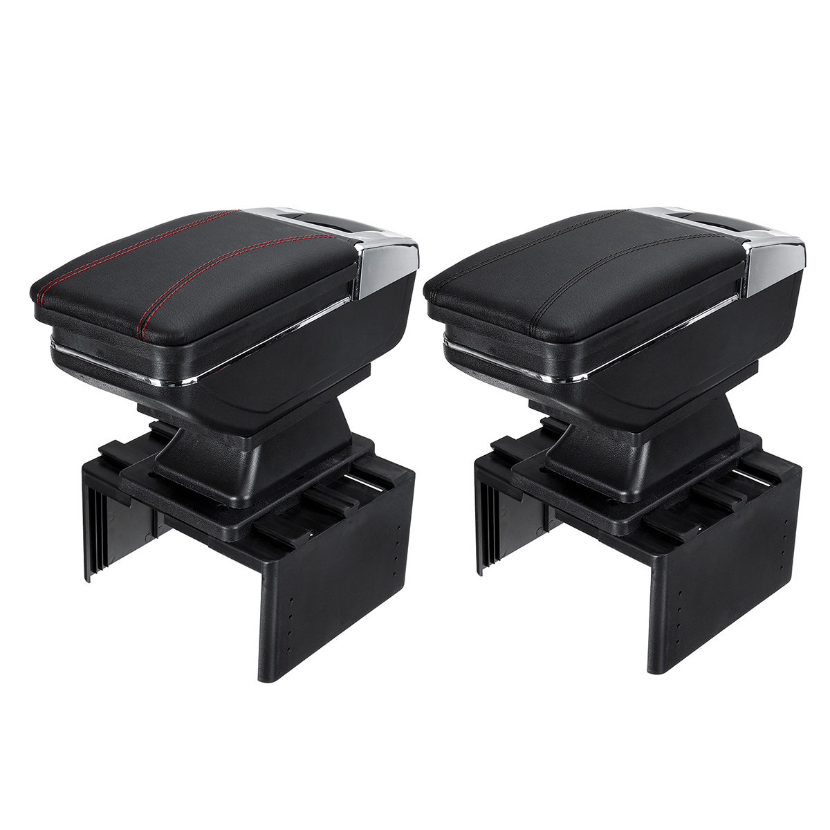 Car-Armrest-Center-Console-Storage-Box-Cushion-Rotatable-PU-Leather-Universal-1813607