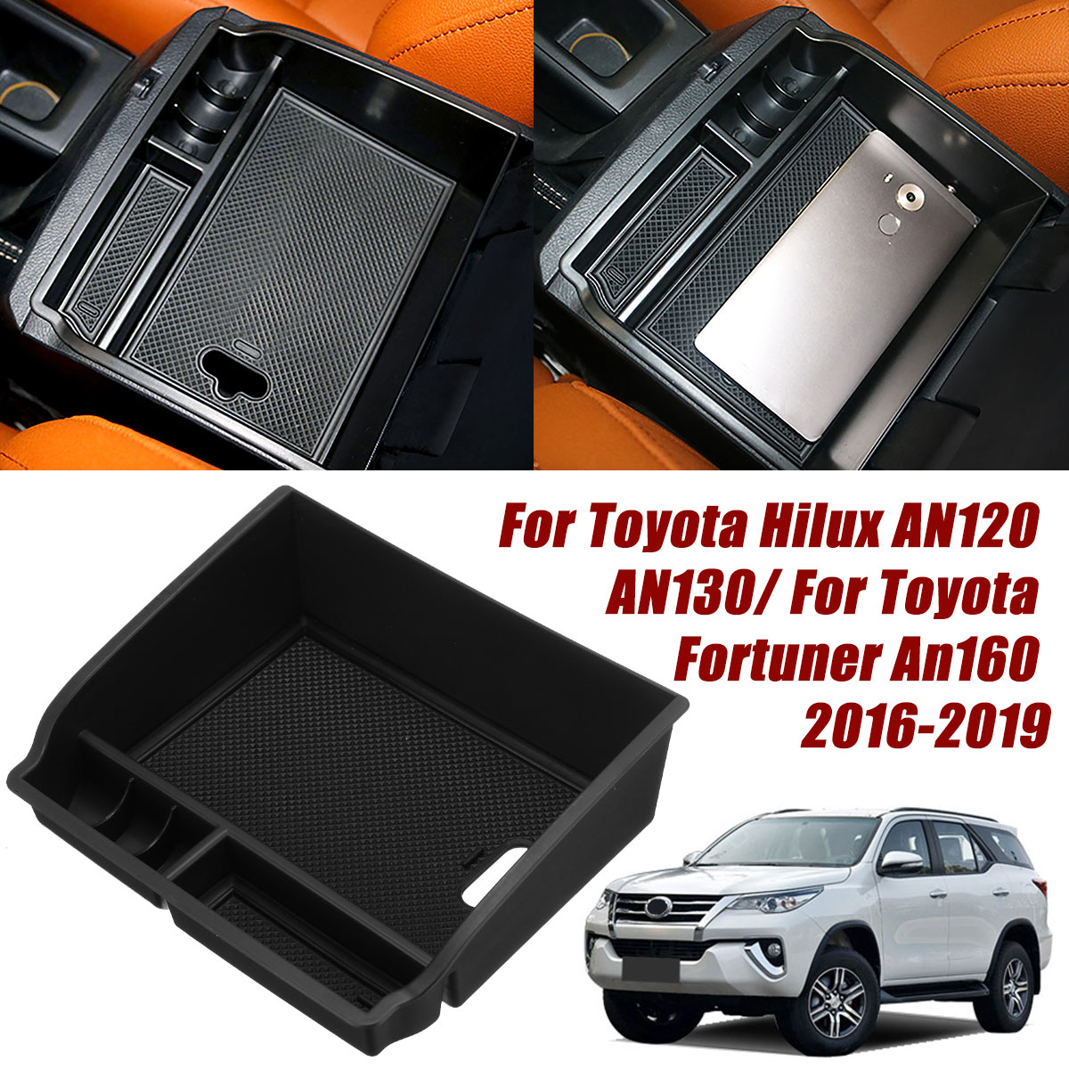 Car-Center-Console-Armrest-Box-Organizer-Holder-Tray-For-Toyota-Hilux-AN120-130-1726222
