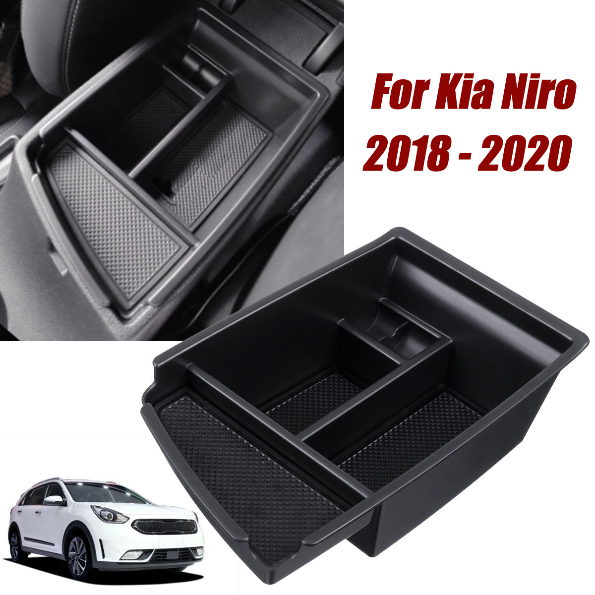 Car-Center-Organizer-Console-Armrest-Storage-Tray-Box-Black-For-Kia-Niro-2018-2020-1813928