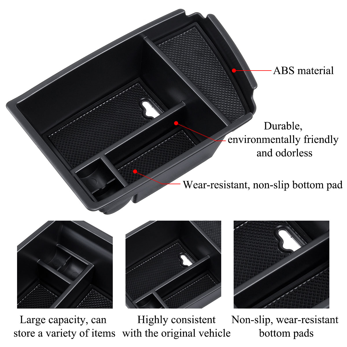 Car-Center-Organizer-Console-Armrest-Storage-Tray-Box-Black-For-Kia-Niro-2018-2020-1813928