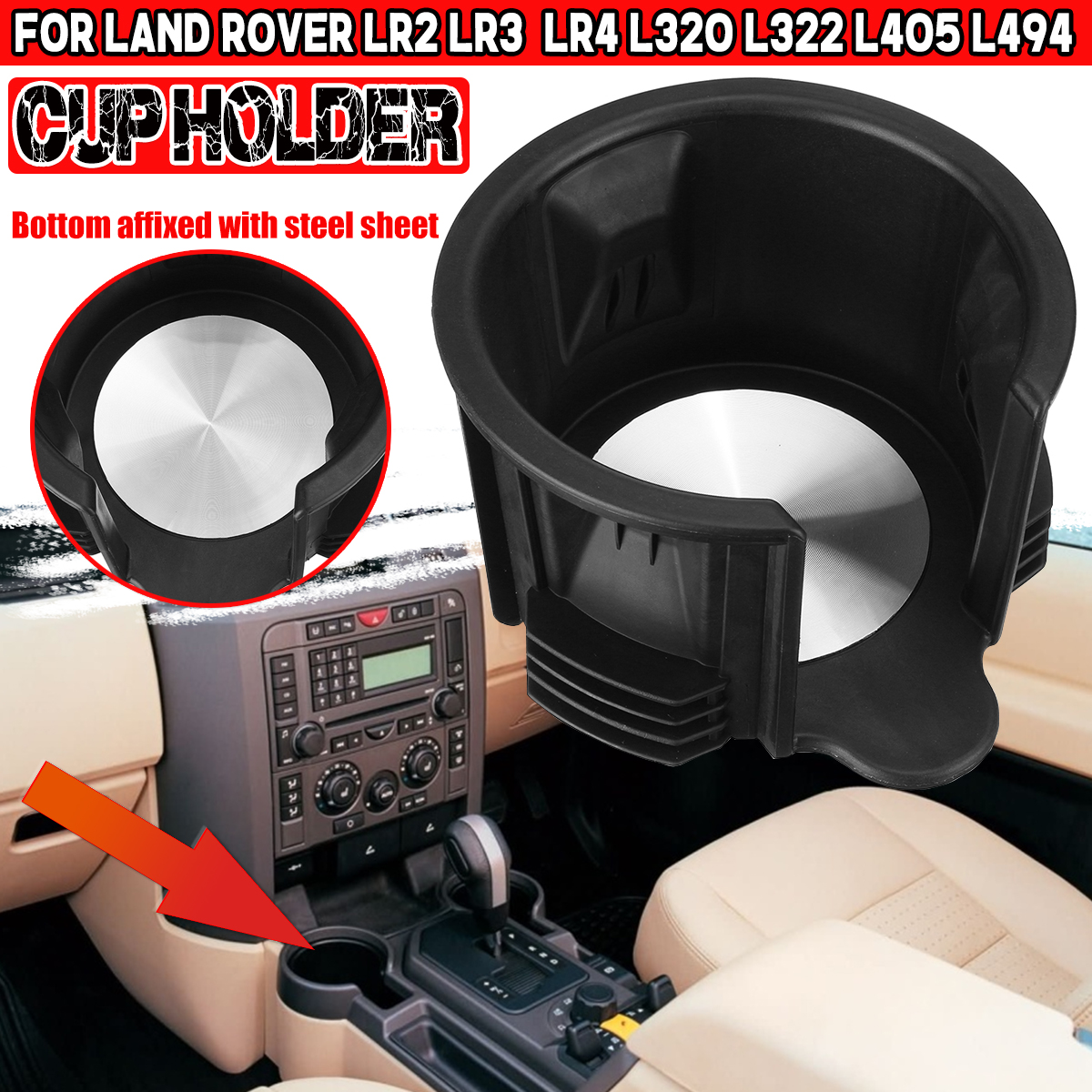 Drinks-Holder-Automotive-Cup-Holder-LR087454-For-Land-Rover-LR2-LR3--LR4-L320-L322-L405-L494-1826982