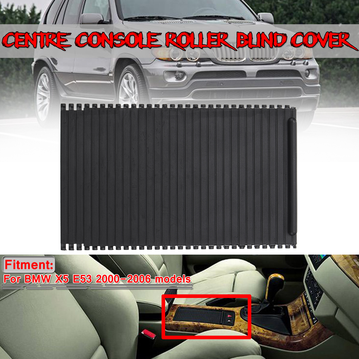 Front-Center-Console-Cup-Drink-Holder-Roller-Blind-Cover-For-BMW-E53-X5-1826971