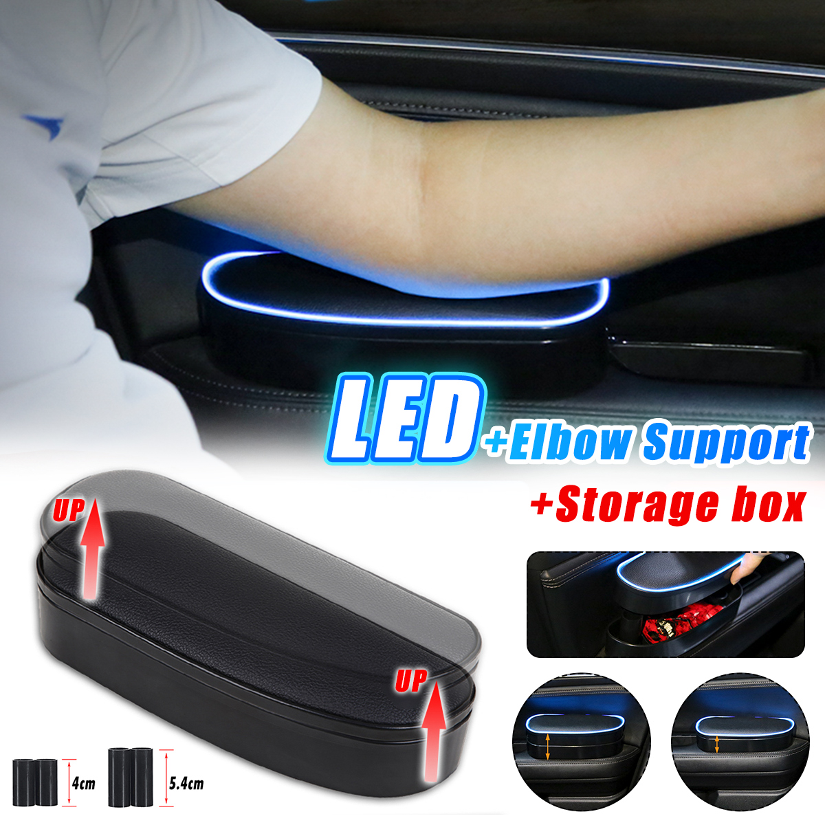 LED-Universal-Car-Left-Armrest-Elbow-Support-Adjustable-Anti-fatigue-Anti-Slip-1739795