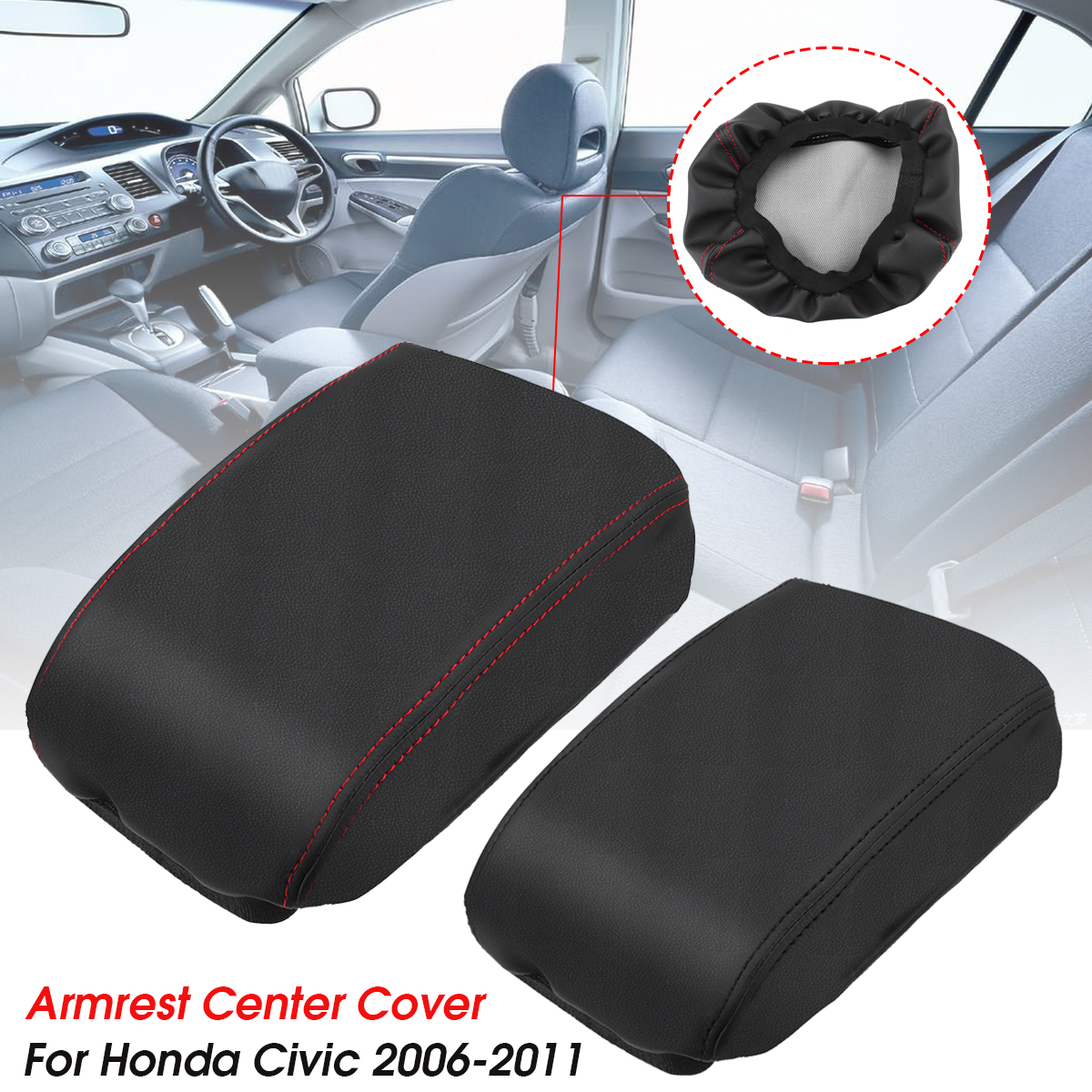 PU-Leather-Car-Center-Armrest-Console-Box-Cover-Protection-For-Honda-Civic-2006-2011-1545447
