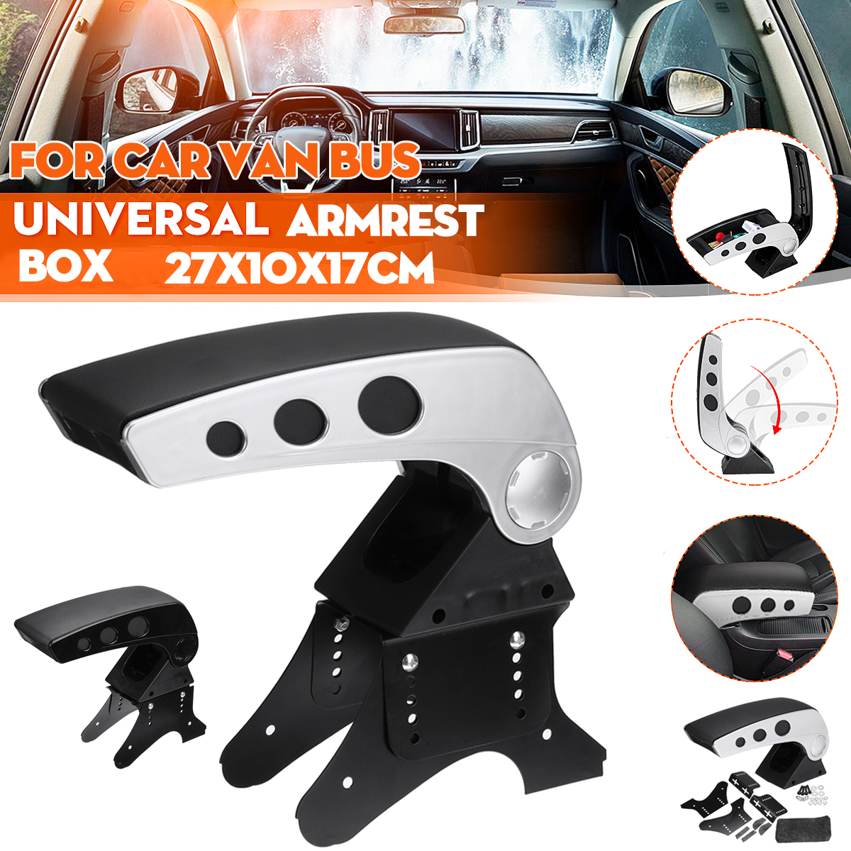 Universal-Adjustable-Central-Console-Armrest-Storage-Box-Arm-Rest-For-Car-Van-Bus-1812923