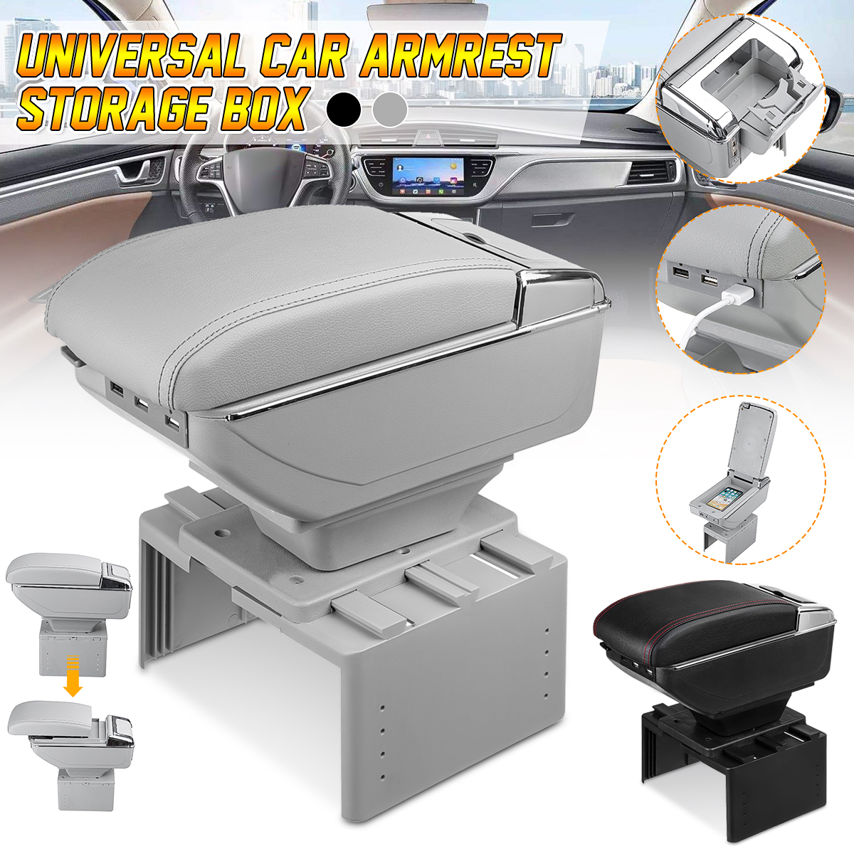 Universal-Car-Armrest-Cushion-Pad-Center-Organizer-Console-Pad-Stroage-Box-Cover-1826986