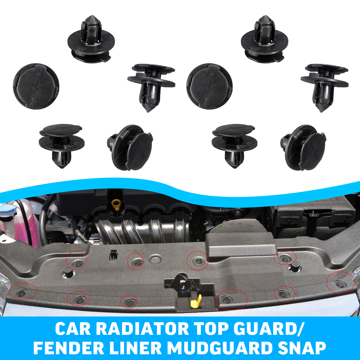 10PCS-Car-Radiator-Top-Guard-Fender-Liner-Snap-For-Geely-Atlas-Boyue-NL3-Proton-X70-Emgrand-X7-Sport-1799706