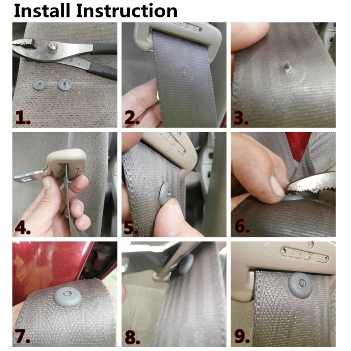 10pcs-Seat-Belt-Buckle-Clip-Retainer-Seat-Belt-Stop-Button-Beige-Plasti-For-Lincoln-1012560